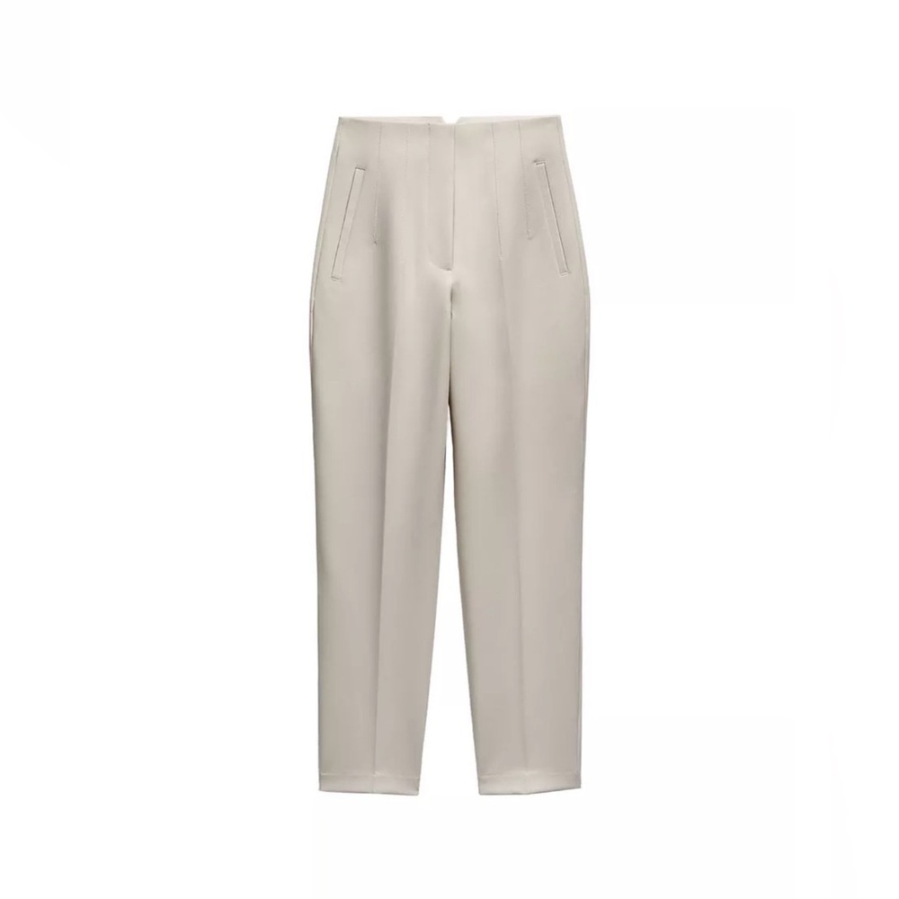 Zara Cream High-Waisted Trousers